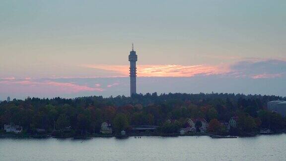 瑞典斯德哥尔摩市岛上的一座高塔