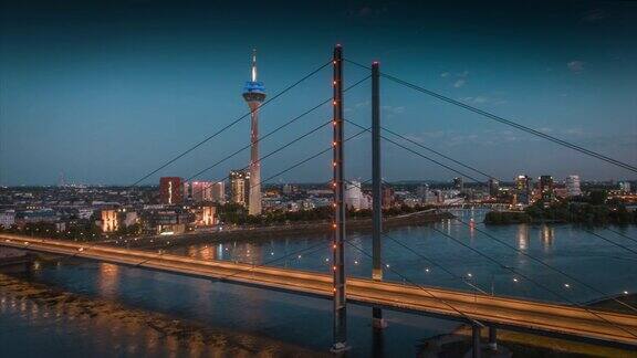 莱恩膝盖桥Düsseldorf-航拍