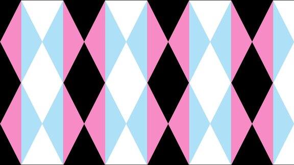 粉红色和青色形状变化的菱形瓷砖图案抽象背景