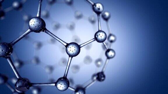 由玻璃或晶体制成的旋转晶体分子的动画