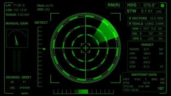 雷达屏幕上