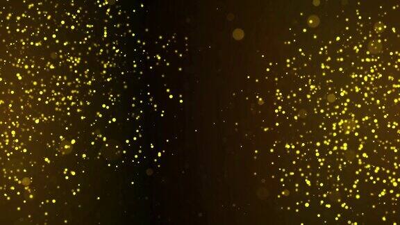未来的金尘粒子抽象背景与闪亮的金色地板粒子星星
