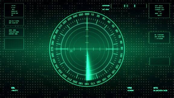 雷达声纳与目标在地图上未来HUD导航显示器