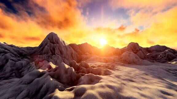 日落时分的雪山