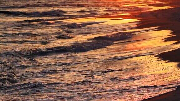 冲浪在日落时分