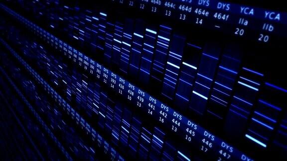 DNA序列缩小穿着蓝黑色