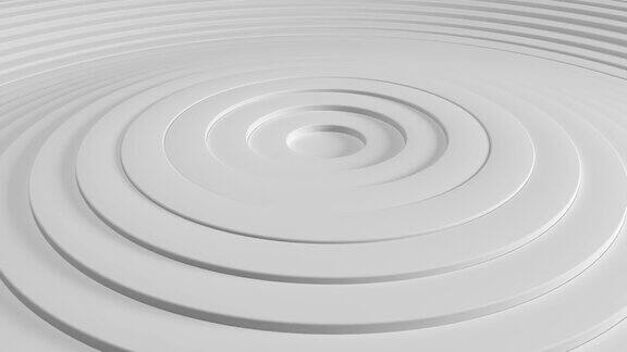 白色极简主义带有位移效果的圆形抽象图案白色干净的环动画业务演示的摘要背景无缝循环4k