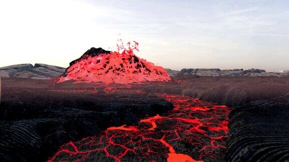 火山喷发熔岩