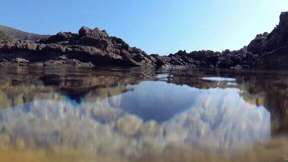 水下的岩石地中海成本马略卡岛