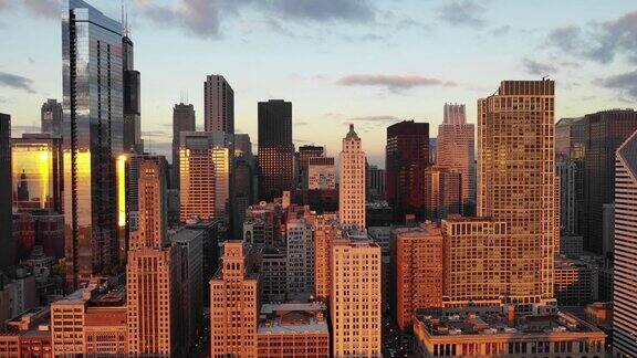 伊利诺伊州芝加哥无人机拍摄的画面