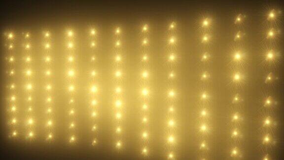 黄色闪烁的VJLED灯在舞台上闪烁聚光灯墙