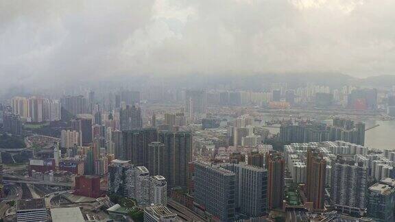 鸟瞰图中国香港的云暴全景