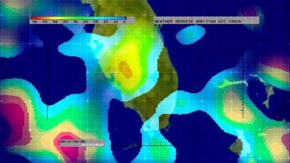 天气雷达数字卫星地图(佛罗里达)
