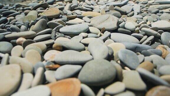 小卵石覆盖了海滩