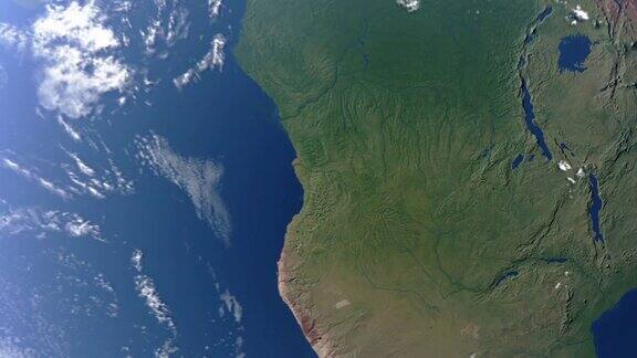 地球与安哥拉接壤