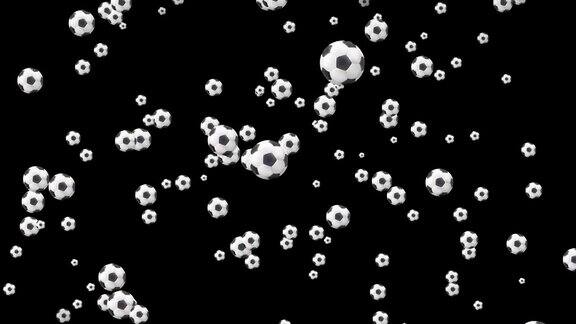 足球或足球粒子动画背景视频-适合体育和足球主题内容-包括绿色屏幕的色度键控和覆盖Alpha通道