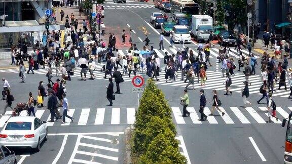 人们穿越涩谷