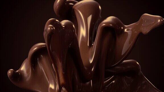 液态巧克力在空气中流动