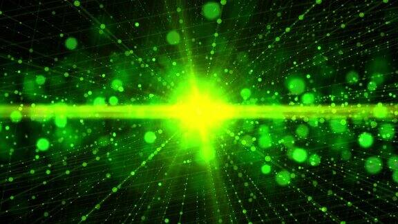 可循环粒子和耀斑背景绿色背景
