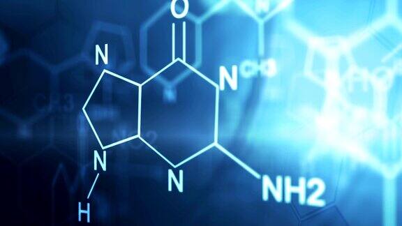 科学图表的CG运动图形在蓝色背景上