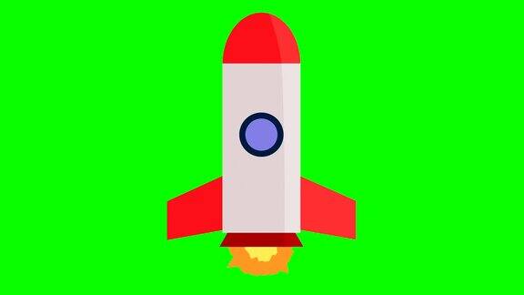 动画火箭飞船绿色屏幕色度键
