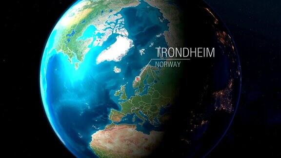 挪威-特隆赫姆-急速从太空到地球