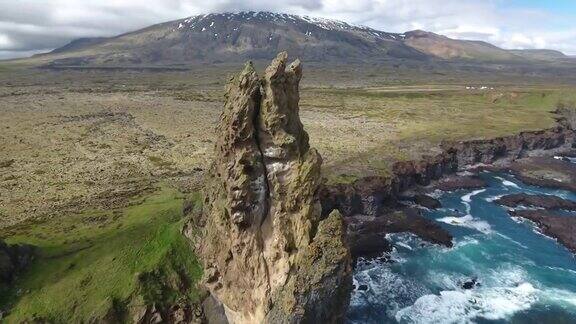 冰岛Snaefellsnes半岛惊人的熔岩形成