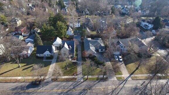 空中拍摄典型的俄亥俄州居民区