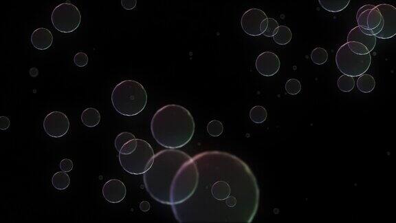 无缝循环动画水气泡充满二氧化碳和漂浮向上在黑暗的背景绿屏苏打泡沫水沐浴皂水下飞溅4K气泡元素效果