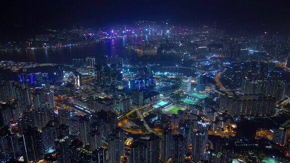 香港城市夜景航拍