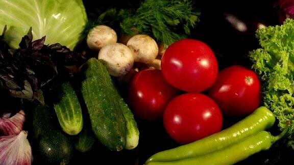 黄瓜、包心菜、辣椒、西红柿和洋葱等蔬菜