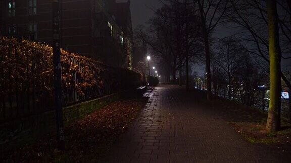 雨雾夜的小巷子