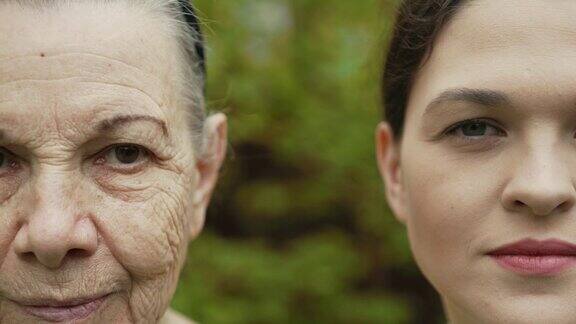老女人和年轻女人的肖像