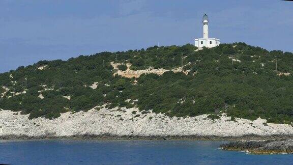 希腊岛上的海上灯塔
