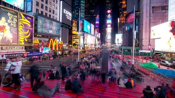 高清延时拍摄:纽约时报广场夜景