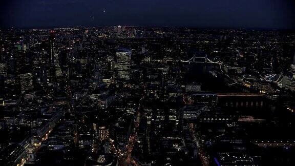 伦敦夜间鸟瞰图