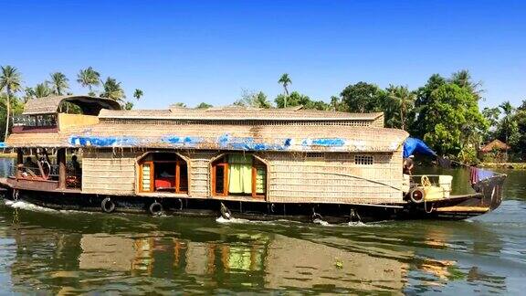 印度喀拉拉邦的一艘游艇