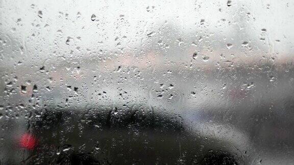 雨季湿玻璃窗全画幅拍摄