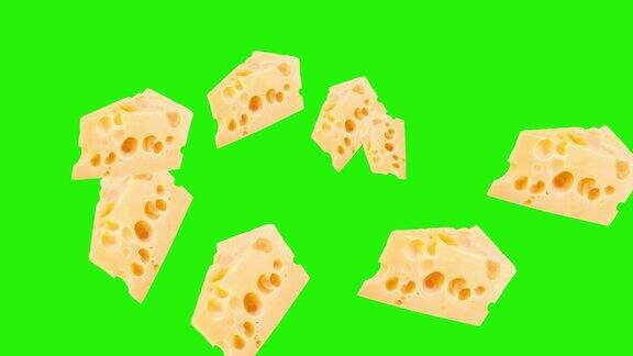 奶酪切片动画图形源元素色度键