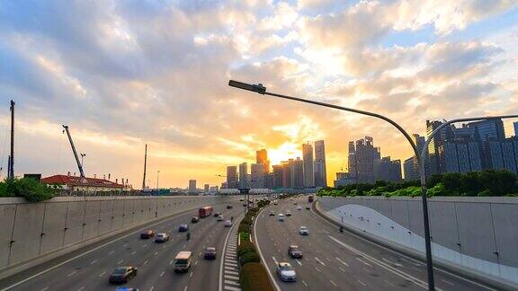 4k新加坡高速公路上的交通