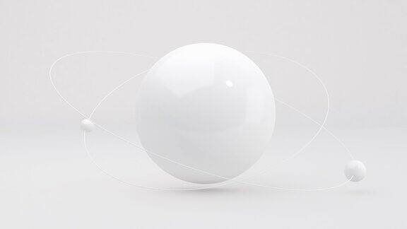 白色光滑的半球白色背景单色抽象动画3d渲染