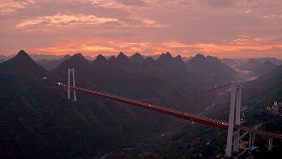 鸟瞰图的巴陵河大桥