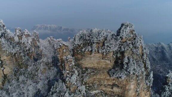 中国湖南张家界天子山雪景