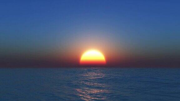 时间从夕阳的海洋中流逝