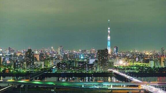 4K时间推移:东京城市与东京天空树