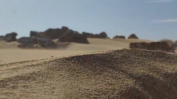 加那利岛富埃特文图拉沙漠风沙的细节