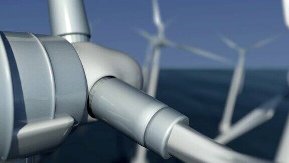4K循环近景风力涡轮机在海上#4