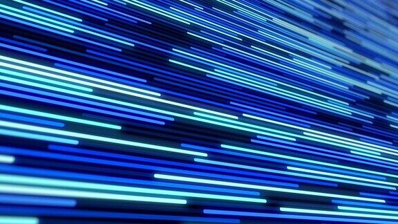未来的霓虹线条抽象的几何定向背景蓝色绿松石现代光谱荧光光数据流光纤4k运动股票视频