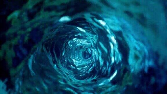 水漩涡循环顺时针慢动作-顶部视图从内部放大