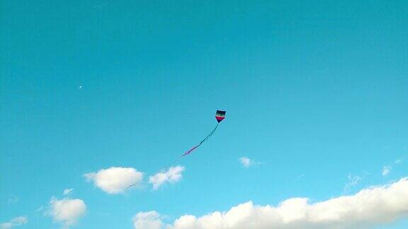 风筝在蓝天下静静地飘着